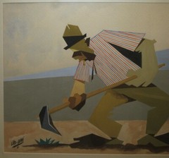 Eduardo Millares Sall „Cho-Juaa“ Rare Tempera Ptg Famous Canary Islands Artist
