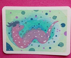 Original ACEO Art Card | OOAK Fantasy Clown | Watercolor & Ink | Whimsical