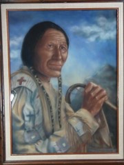 Southern Cheyenne HAYAHIVHA Native American In Beadwork Pastel Painting 24″ x18″