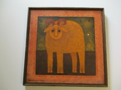 CAROL JABLONSKY OIL PAINTING 1970’S RARE MODERNIST RAM LANDSCAPE EXPRESSIONIST