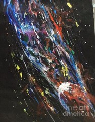 new handmad Painting on 19″X28″ canvas ETERNAL UNIVERSE LIGHT by Wendy