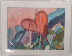 Vintage Abstract Study Signed – HLB 14×11 Wall Watercolor Painting