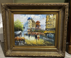 Caroline Burnett (1877-1950) Fine Art Oil Painting Moulin Rouge Paris 20×16
