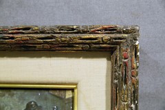 Antique European Tavern Scene with Three Figures