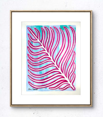 Original Botanical Art 14×11 Paper Bold Matisse Inspired Expressionism Painting
