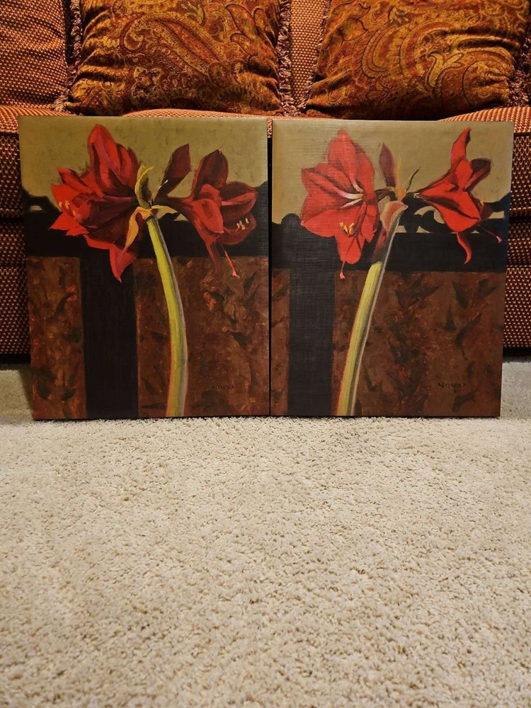 Shirley Novak Unframed Canvas Oil Painting „Amaryllis“ 16″X“20