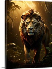 Lion King of the jungle JUMBO Canvas Wrap Prints to 38×50 wild animals