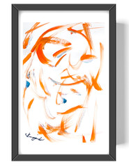 Guajardo Art Flames of Love 9X6 Paper Abstract Expressionism