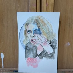 Original Watercolor Painting Man Portrait Study 9×6 by JJ