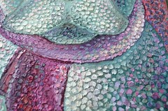 An oil painting of a French Bulldog. The canvas size is 20 x 30 centimeters.