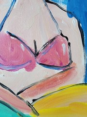 Aleph Original Art Curvy Woman 14×11 Abstract Expressionist Painting Canvas