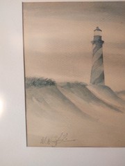 Original Watercolor Lighthouse ca. 1880-1900