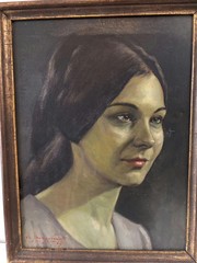 Handcrafted Oil Painting Portrait „Serene Woman“ Traditional French Artwork