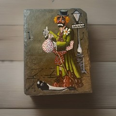 Vintage 1979 New Orleans Painted Slate Wall Art Artist Pierre Louis Laiche