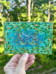 Original Artwork Butterfly And Botanicals Painting