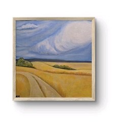 Original Impressionist Golden Road 10×10 Acrylic Panel Painting Home Decor