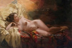 Sleeping Beauty Nude Oil Painting Wall Art Giclee Printed on Canvas P2305