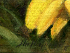 Yellow Christmas Lily 10×8 in. Original Oil on canvas Hall Groat II