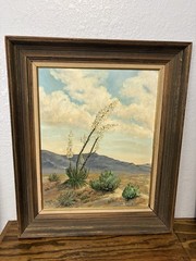 Vintage Framed And Matted Original Landscape Painting On Canvas Artist Signed