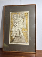 Irving Amen Signed Numbered and Titled circa 1950’s Three Musicians 38/90