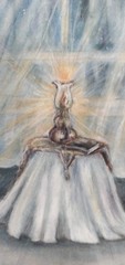 Original Expressive Dancing in Moonlight 14 x 11 Pastel on Pastelmat Paper Art