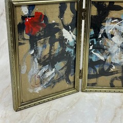Original Framed Mixed Media Triptych Abstract Art Painting “Possible Dream” COA