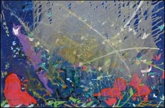 Sara Conca Abstract Acrylic on Panel „spring Shower“ Hand Signed