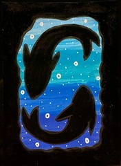ACEO Original Shark Fish Ocean Sea Art Miniature Painting Animal OneCraftyLady