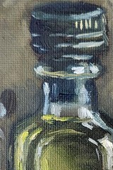 Olive Oil & Olives Original Oil Painting Framed Rustic Still Life Cottage Decor