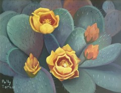 Polly Torkar California Blooming Desert Tucson Cactus Flower Succulent Painting