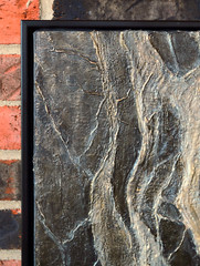 ORIGINAL ABSTRACT TEXTURED MULTIMEDIA PAINTING A. STYCZYNSKI FRAMED
