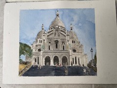 Sacre-Coeur Basilica, Paris, France/Orig W/C / 10″x14″/Mimi Davis, Artist