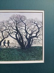 CLIVE DAVIES: 1996, Original Watercolor PTG, „Morning Run,“ Framed-Matted-Signed