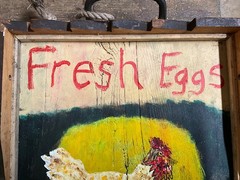 Hand painted serving tray – Vintage and very cool – Old wood, handmade by artist