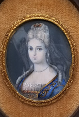 Antique Hand-painted Miniature Portrait of a Woman