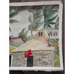 Hurricane in Bahamas Watercolor Painting Warren C Plauche