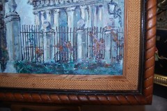 FRAMED ORIGINAL OIL ON CANVAS EL TEMPLETE OLD HAVANA, CUBA ARTIST: HECTO VIDAL