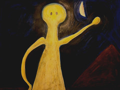 TAMAYO, Rufino. Original Painting „Hombre de noche“ Signed COA REDUCED PRICE