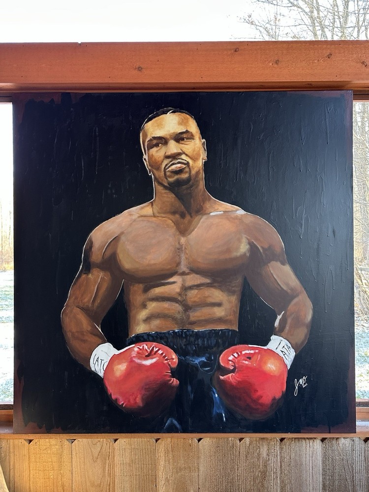 Iron Mike Tyson Original 4×4 Acrylic Painting Original