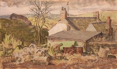 MARY BERESFORD-WILLIAMS, FARM SCENE OIL PAINTING ON CANVAS, 44.5 X 76 CM, SIGNED