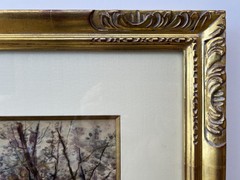 Turn of century Watercolor Cayuga Lake Percy Gray 1869-1952, listed NY/CA artist