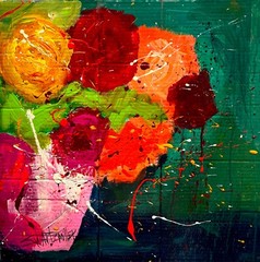 colorful ORIGINAL POP ART CAT PAINTING Unique Upcycled SWARTZMILLER DNA SIGNED