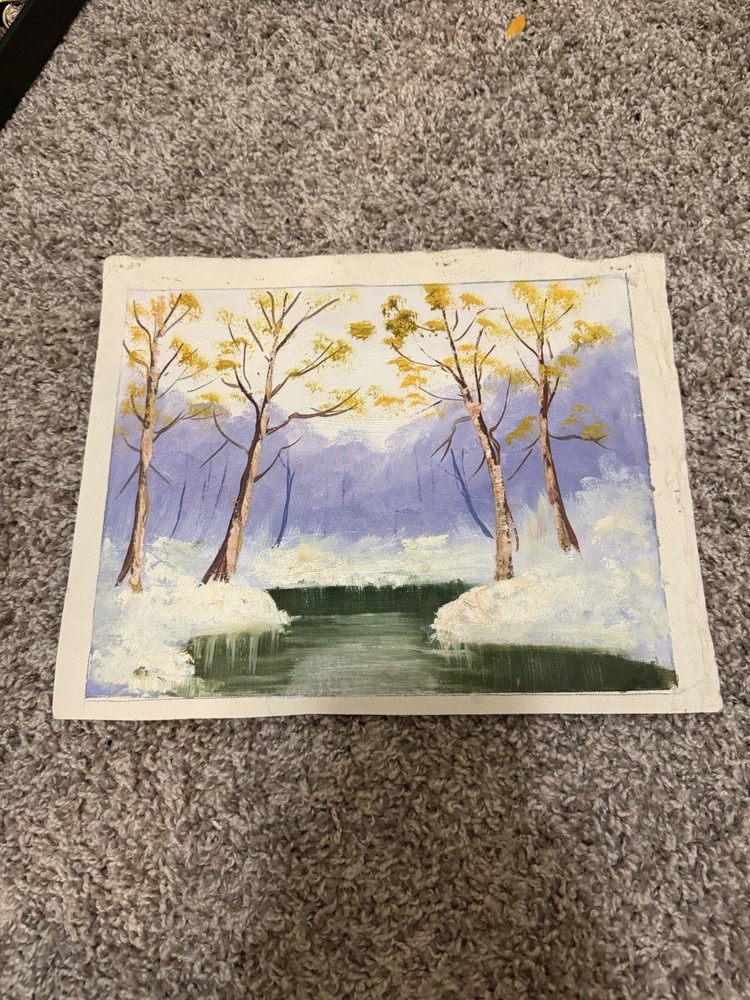 Oil Painting 1950s Loose Signed From Italy Spring Landscape 9×11