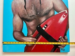 2013 „HASELHOFF BOWLING“ Acrylic on Wooden Board Painting by David Grizzle 36X24
