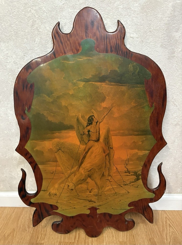 VTG John Pitre Pegasus (1972) Wood Lacquered Hanging Wall Art 35.5×22” LARGE