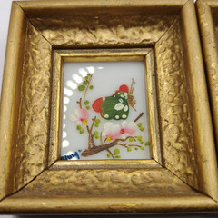 Vintage Set of 3 Miniature Verilyn Gallery Butterfly Paintings on Glass Spain