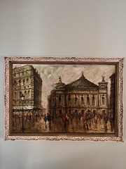 Vintage Paris Street Scene Oil Moody Architecture Painting Signed Framed 41×28