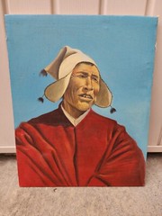 Bolivian Oil Painting #1 Portrait Old Man Wearing Hat, La Paz Bolivia 20″ x 16″