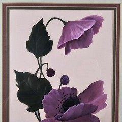 Original Signed Doris Spencer Painting 19.25×13.25 Framed Art – Flower