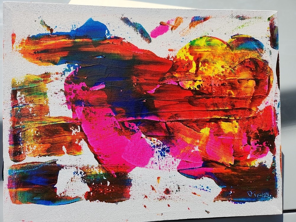 Acrylic On Canvas Original Painting „Neon Sunset“